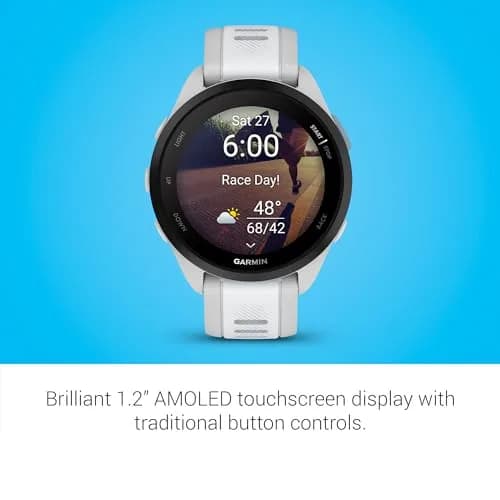 Garmin Forerunner® 165 Running Smartwatch 43mm Whitestone | AMOLED Touchscreen GPS thumbnail 3