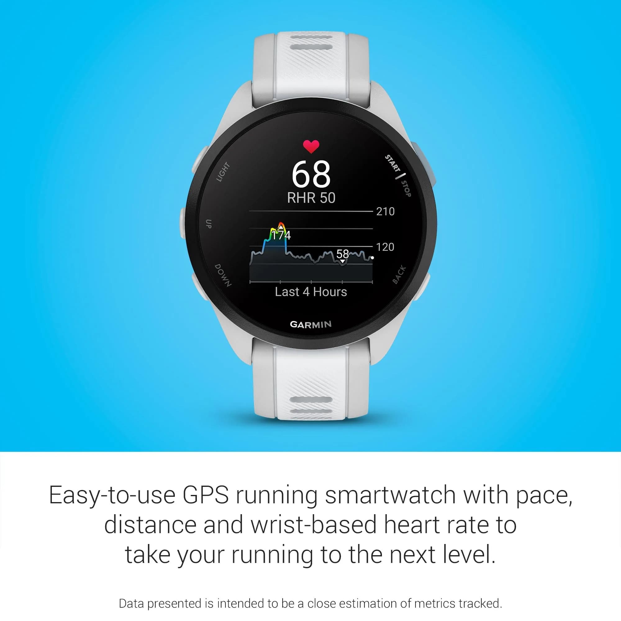 Garmin Forerunner® 165 Standard Smartwatch 43mm Whitestone | AMOLED GPS Running Watch - view 4