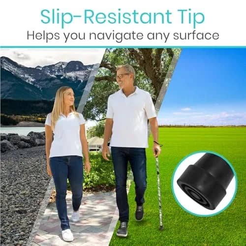 Vive Folding Cane - Adjustable Aluminum Walking Cane with Ergonomic Grip & Non-Slip Tip, 33-37 Inch Height | Mobility Aid for Men & Women thumbnail 6