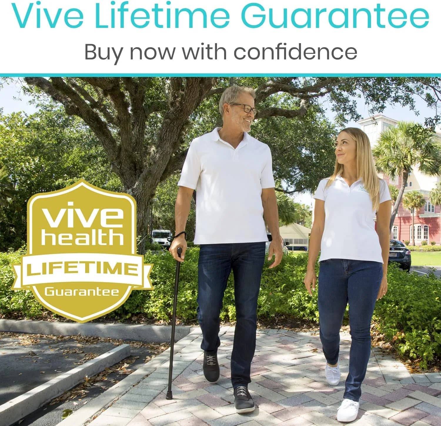 Vive Folding Cane - Adjustable Aluminum Walking Cane with Ergonomic Grip & Non-Slip Tip, 33-37 Inch Height | Mobility Aid for Men & Women - view 8