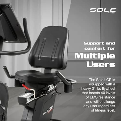 SOLE LCR Recumbent Exercise Bike | Advanced Home Workout Equipment with Bluetooth & Touch Screen thumbnail 4
