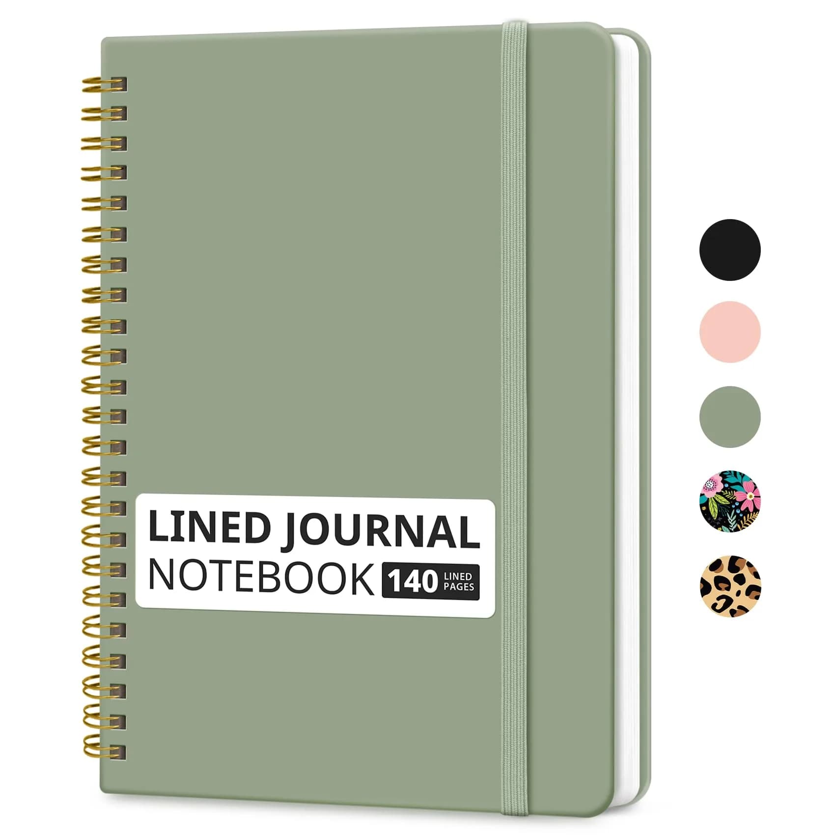 Taja A5 Lined Spiral Notebook - Forest Green (5.7" x 7.9") | Acid-Free Paper for Smooth Ink Flow - main product image