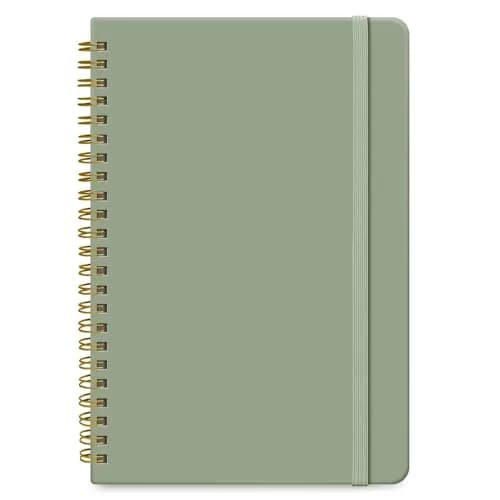 Taja Lined Spiral Journal Notebook A5 (5.7" x 7.9") | Acid-Free Paper for Smooth Ink Flow — A.Green
