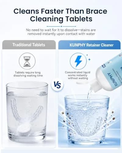 kunphy Ultrasonic Retainer Cleaner Solution 250ml (8.5 Fl Oz) | Professional Dental Appliance Cleaning thumbnail 5