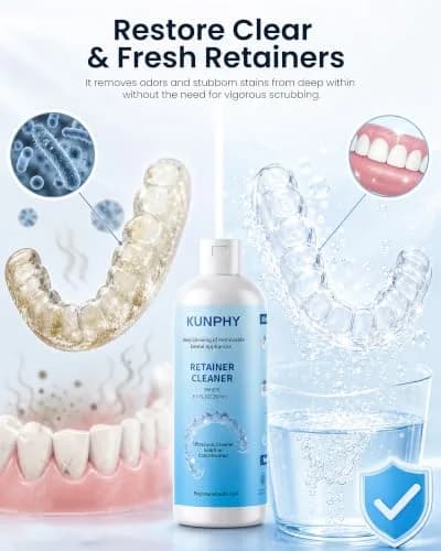 kunphy Ultrasonic Retainer Cleaner Solution 250ml (8.5 Fl Oz) | Professional Dental Appliance Cleaning thumbnail 2