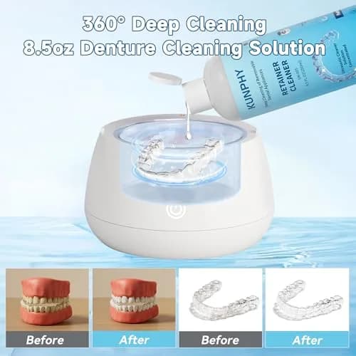 kunphy Ultrasonic Retainer Cleaner Solution 500ml (17 fl oz) | Cleans Aligners, Mouthguards & Dentures thumbnail 4