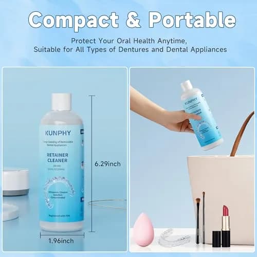 kunphy Ultrasonic Retainer Cleaner Solution 500ml (17 fl oz) | Cleans Aligners, Mouthguards & Dentures thumbnail 5