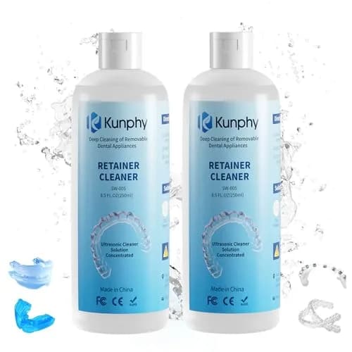 kunphy Ultrasonic Retainer Cleaner Solution 500ml (17 fl oz) | Cleans Aligners, Mouthguards & Dentures thumbnail 1