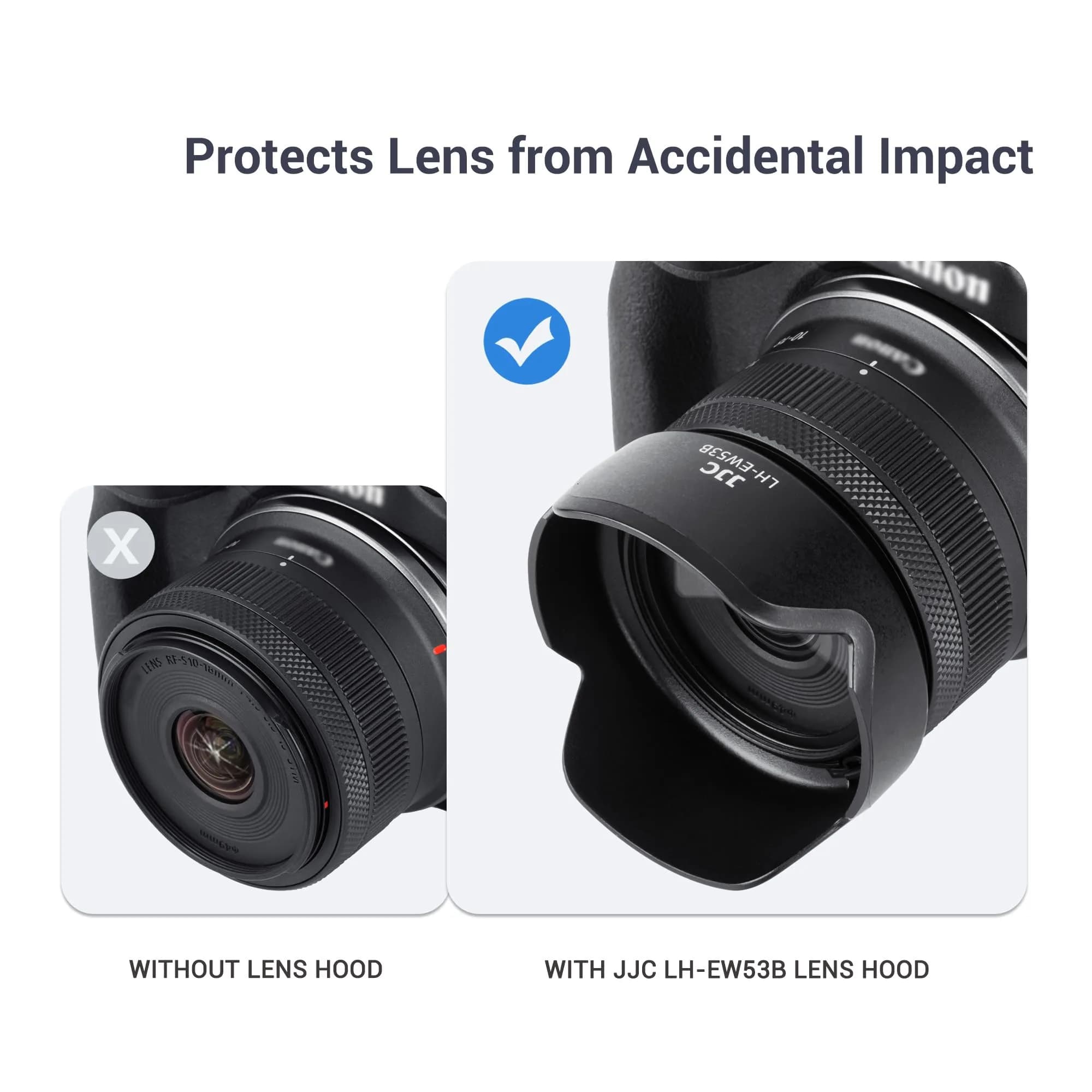 JJC EW-53B Lens Hood for Canon RF-S 10-18mm f/4.5-6.3 IS STM Lens | Reversible Design, 49mm Filter Compatible - view 5