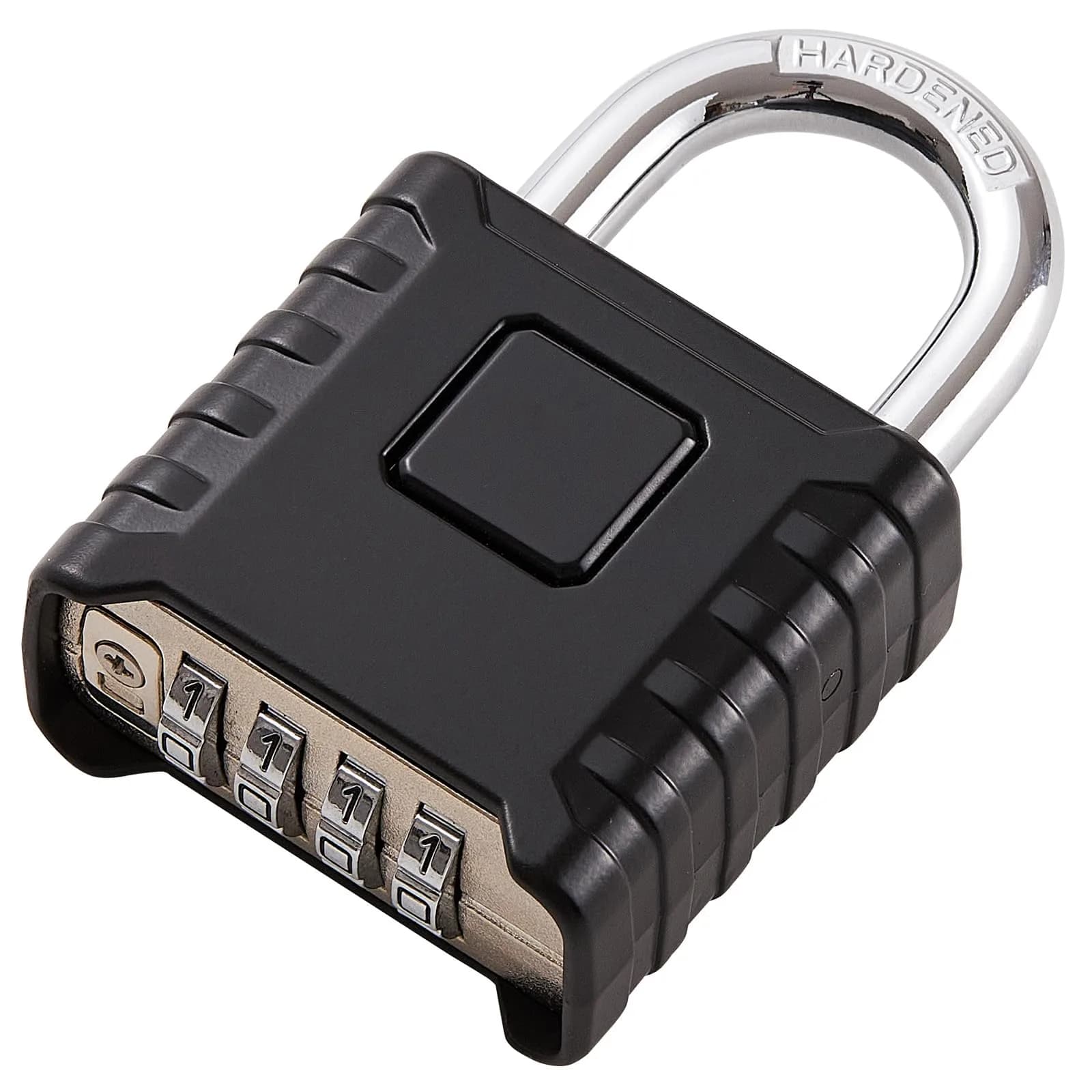 disecu Heavy Duty 4 Digit Combination Lock, 85mm (3.35 in) Height, Black | Resettable Code, Weatherproof — Black