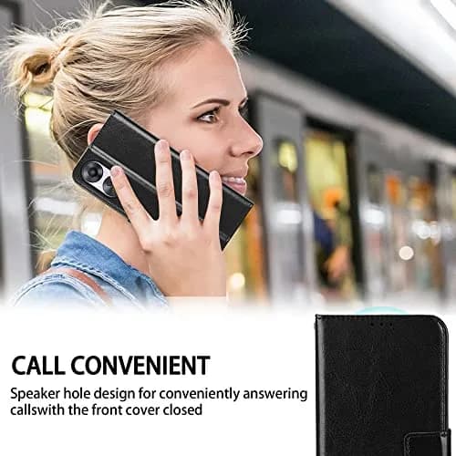 Tuxiwei Wallet Flip Folio Case for OnePlus 12R | Drop-Proof, Shockproof PU Leather, 3 Card Slots, Magnetic Closure, Gold thumbnail 6