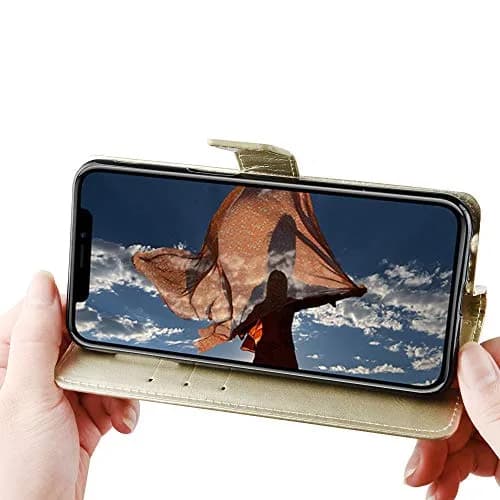 Tuxiwei Wallet Flip Folio Case for OnePlus 12R | Drop-Proof, Shockproof PU Leather, 3 Card Slots, Magnetic Closure, Gold thumbnail 8