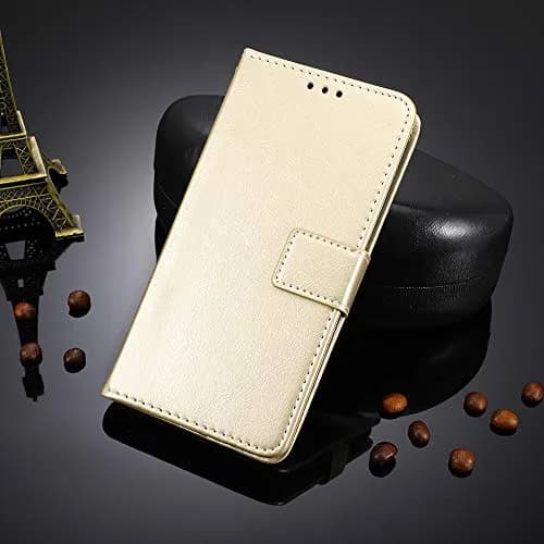 Tuxiwei Wallet Flip Folio Case for OnePlus 12R | Drop-Proof, Shockproof PU Leather, 3 Card Slots, Magnetic Closure, Gold thumbnail 10