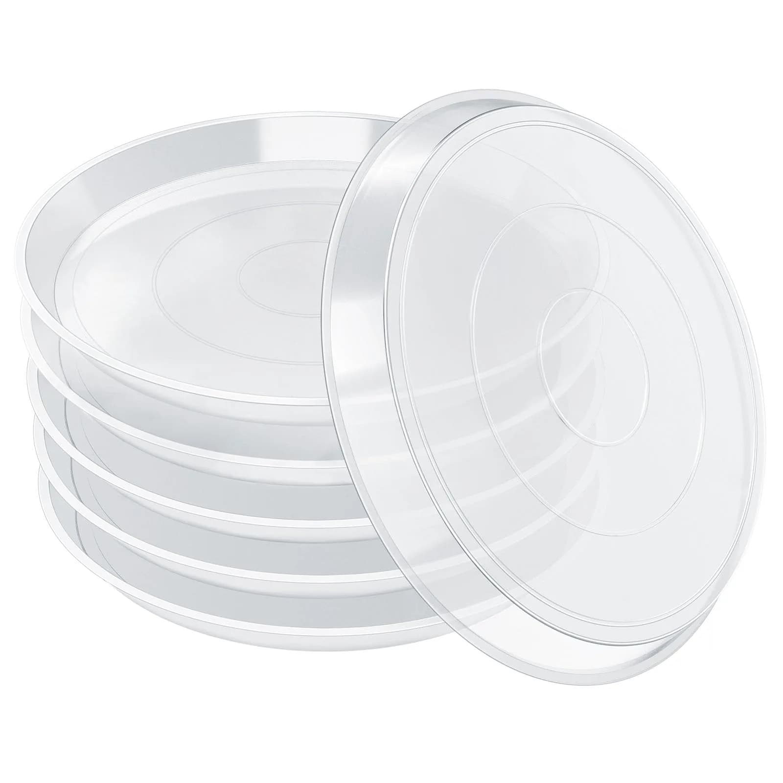 FUIJOL 6 Pack Clear Plant Saucer 4 Inch | Durable Water Catcher for Pots