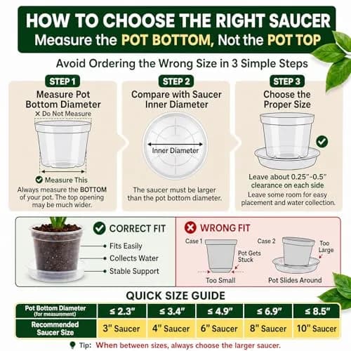 FUIJOL 6 Pack Clear Plant Saucer | Durable 8" Water Catcher for Indoor & Outdoor Pots thumbnail 8