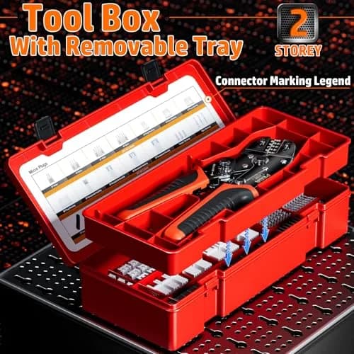 PEBA Ratchet Crimping Tool Kit with Dupont & JST-XH Connectors | AWG 32-20, 2.54mm & 2.5mm thumbnail 7