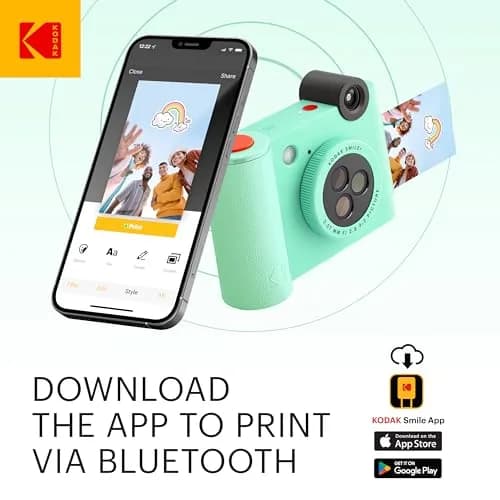 KODAK Smile+ Wireless Digital Instant Print Camera with Effect-Changing Lens, 2x3” Zink Sticky-Backed Photo Prints Mint Green | 5MP CMOS Sensor thumbnail 4