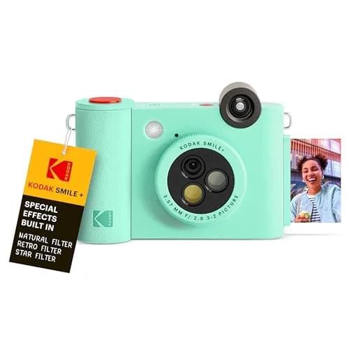 KODAK Smile+ Wireless Digital Instant Print Camera with Effect-Changing Lens, 2x3” Zink Sticky-Backed Photo Prints Mint Green | 5MP CMOS Sensor thumbnail 1
