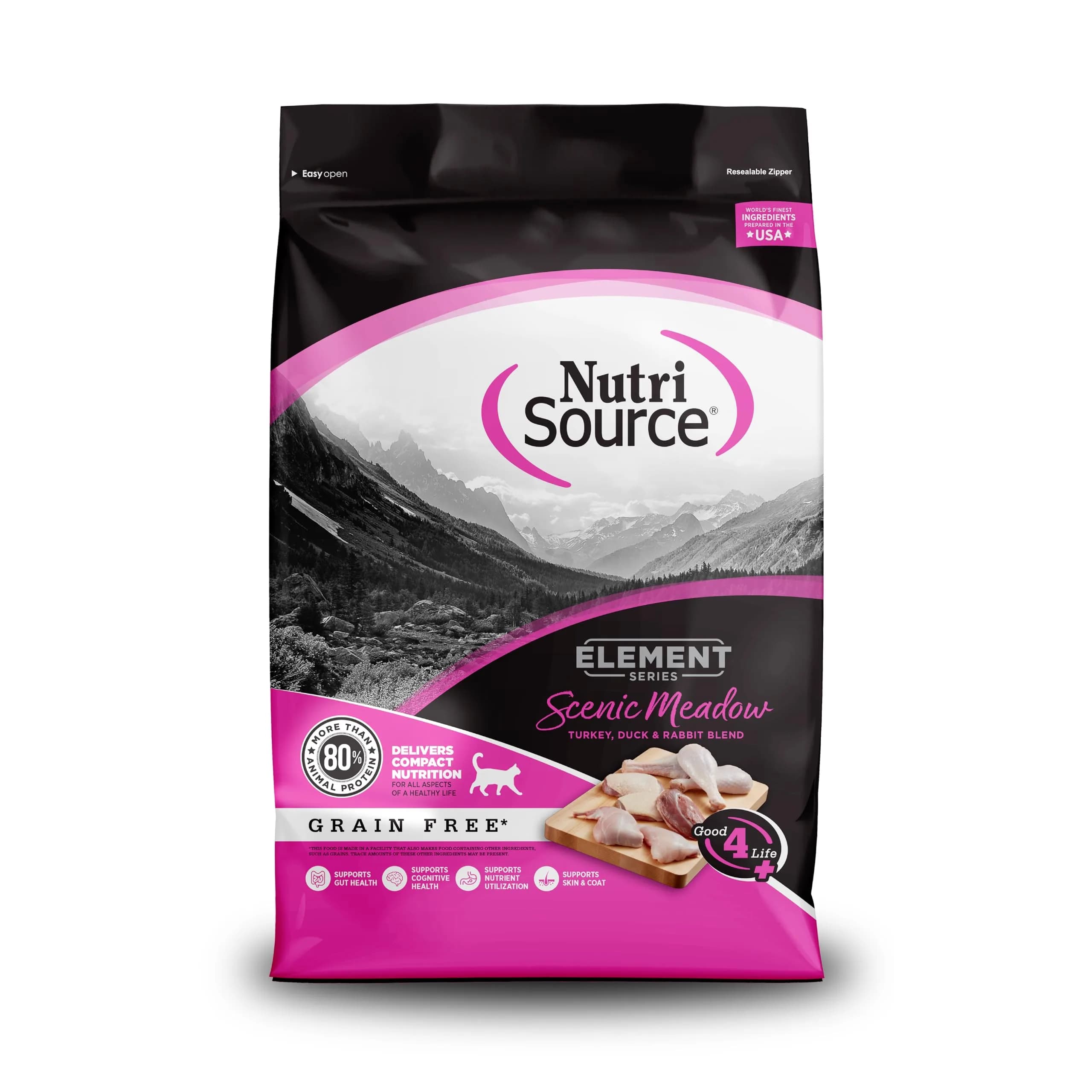 NutriSource Element Series Scenic Meadow Grain Free Dry Cat Food | High Protein, All Life Stages, 4 lb