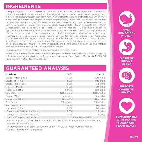 NutriSource Element Series Scenic Meadow Grain Free Dry Cat Food | High Protein, All Life Stages, 4 lb thumbnail 6