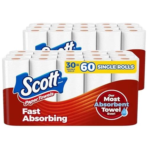 Scott Paper Towels Choose-A-Sheet 30 Double Rolls | Absorbent & Virtually Lint-Free (100 Sheets/roll) thumbnail 1