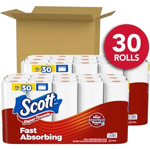 Scott Paper Towels Choose-A-Sheet 30 Double Rolls | Absorbent & Virtually Lint-Free (100 Sheets/roll) thumbnail 2