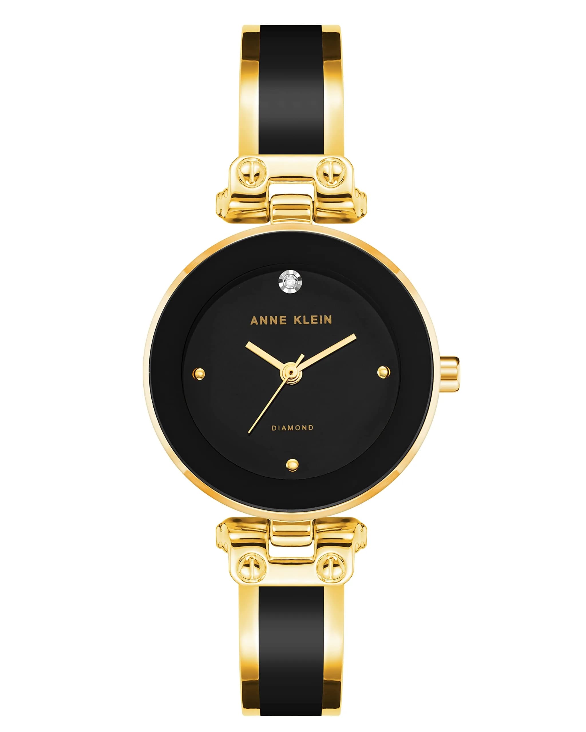 Anne Klein Rose Gold-Tone Bangle Watch with Genuine Diamond Dial - 28mm Case - main product image