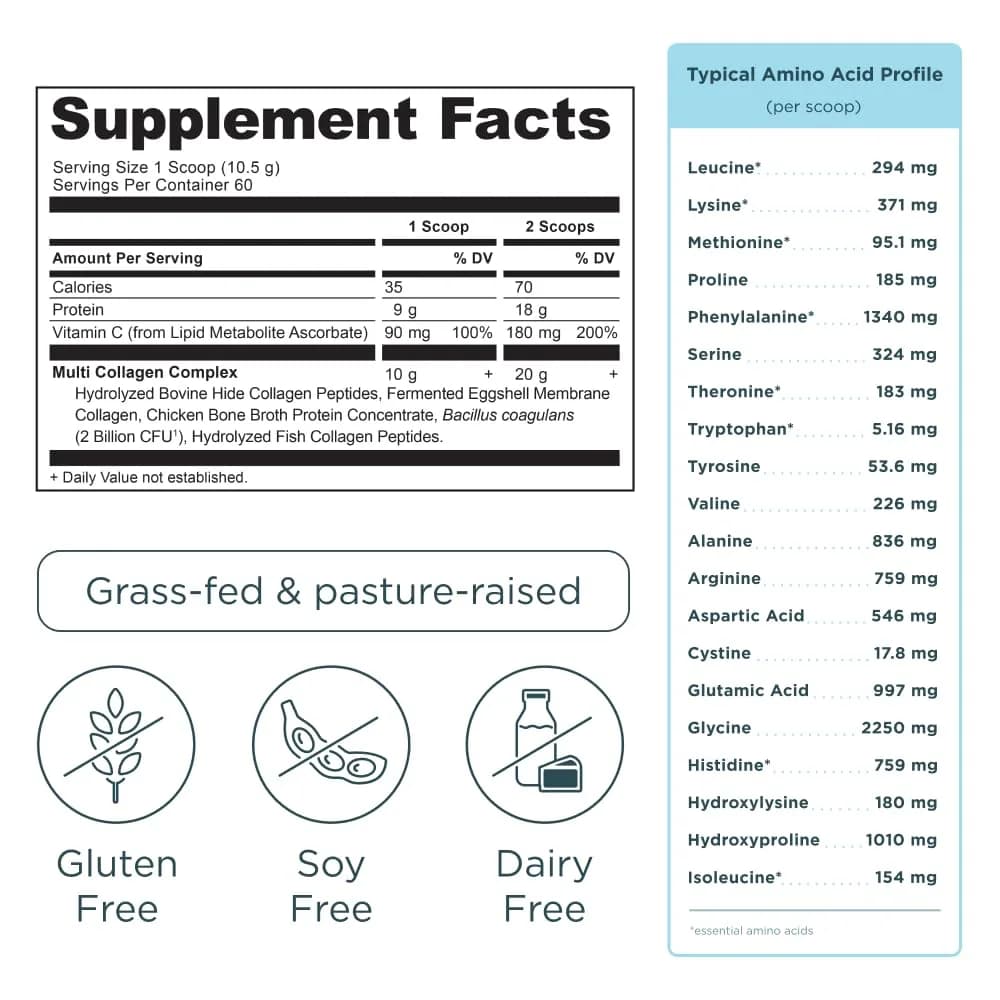 Ancient Nutrition Collagen Peptides Powder Vanilla 60 Servings | Hydrolyzed Collagen for Skin, Joints, Gut Health - view 2
