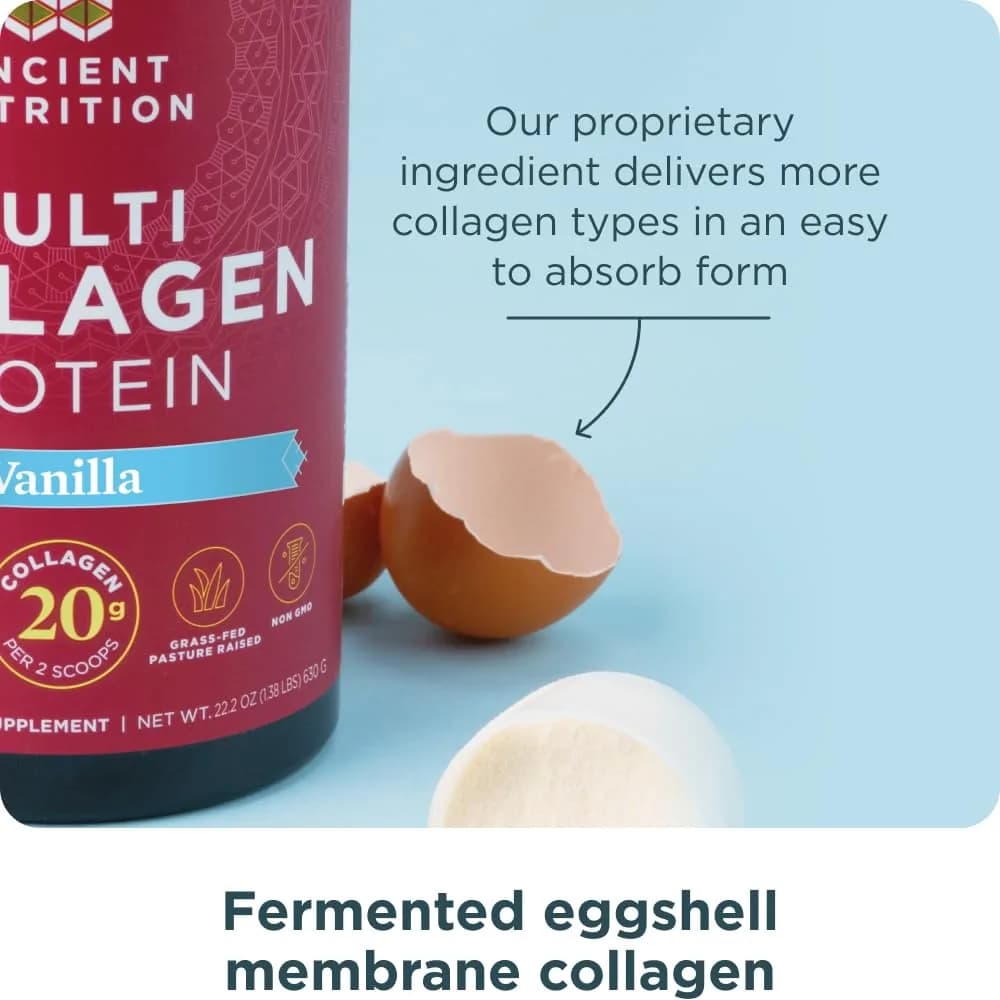 Ancient Nutrition Collagen Peptides Powder Vanilla 60 Servings | Hydrolyzed Collagen for Skin, Joints, Gut Health - view 5