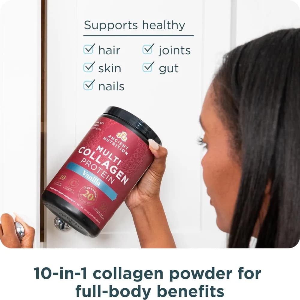 Ancient Nutrition Collagen Peptides Powder Vanilla 60 Servings | Hydrolyzed Collagen for Skin, Joints, Gut Health - view 7