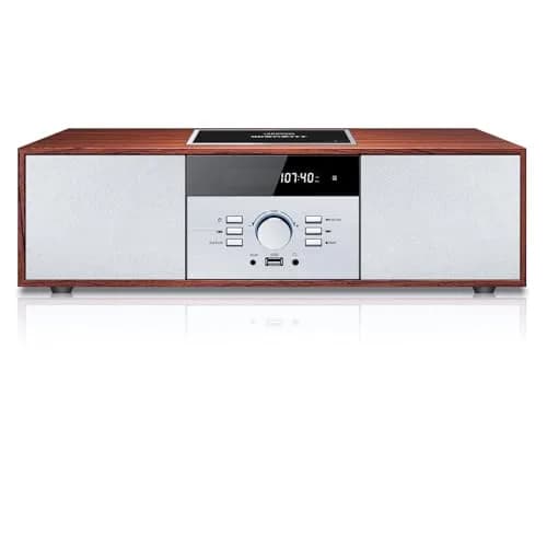 WIITHINK Vintage Style CD Player with Bluetooth, FM Radio, USB, 30W Wood Home HiFi Stereo System | 3.76 kg (8.3 lb) thumbnail 1
