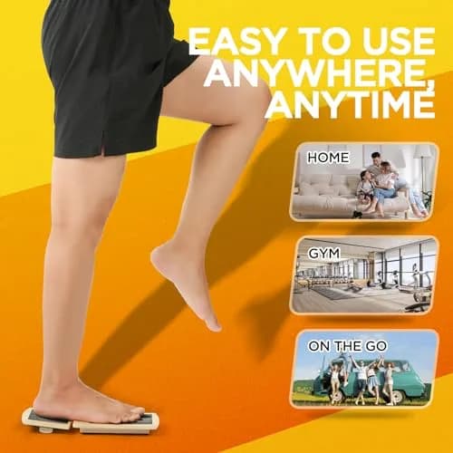 glitz Ankle Balance Board Foot Strengthener Trainer with Adjustable Bars & Video Guide | 0.299 kg (0.66 lb) thumbnail 6