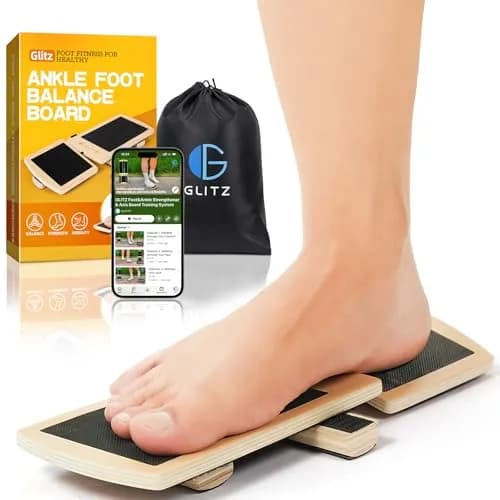 glitz Ankle Balance Board Foot Strengthener Trainer with Adjustable Bars & Video Guide | 0.299 kg (0.66 lb) thumbnail 1