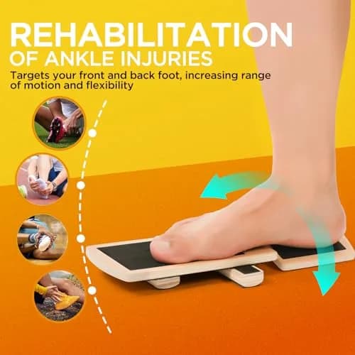 glitz Ankle Balance Board Foot Strengthener Trainer with Adjustable Bars & Video Guide | 0.299 kg (0.66 lb) thumbnail 2