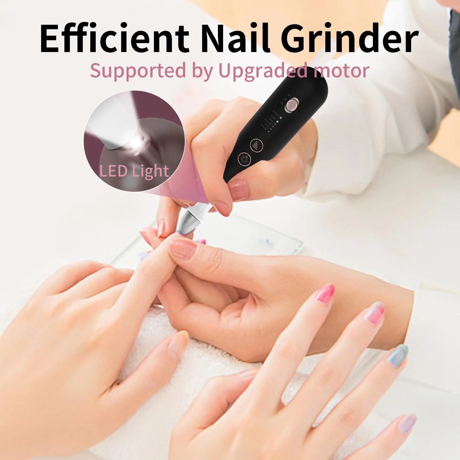 Hoxida Electric Nail Drill Machine for Manicure & Pedicure 20000 RPM | Black - view 6