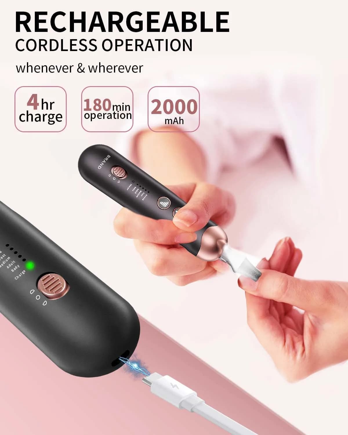 Hoxida Electric Nail Drill Machine for Manicure & Pedicure 20000 RPM | Black - view 3