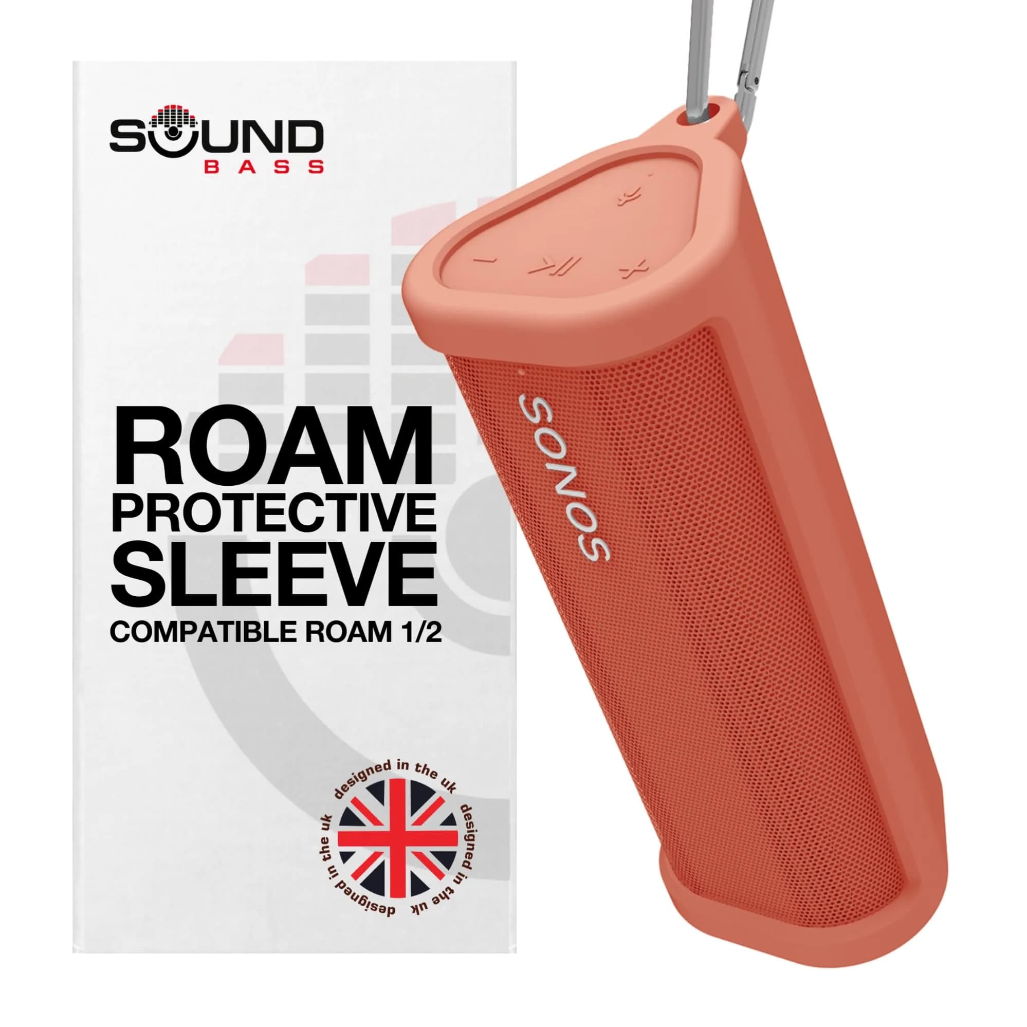 Sound Bass Heavy Duty Protective Carrying Case for Sonos Roam 2 | Red, 159g (0.35 lb) - main product image
