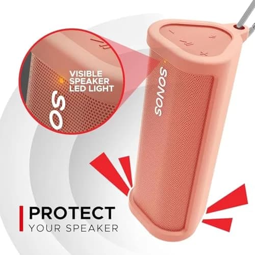 Sound Bass Heavy Duty Protective Carrying Case for Sonos Roam 2 | Red, 159g (0.35 lb) thumbnail 2