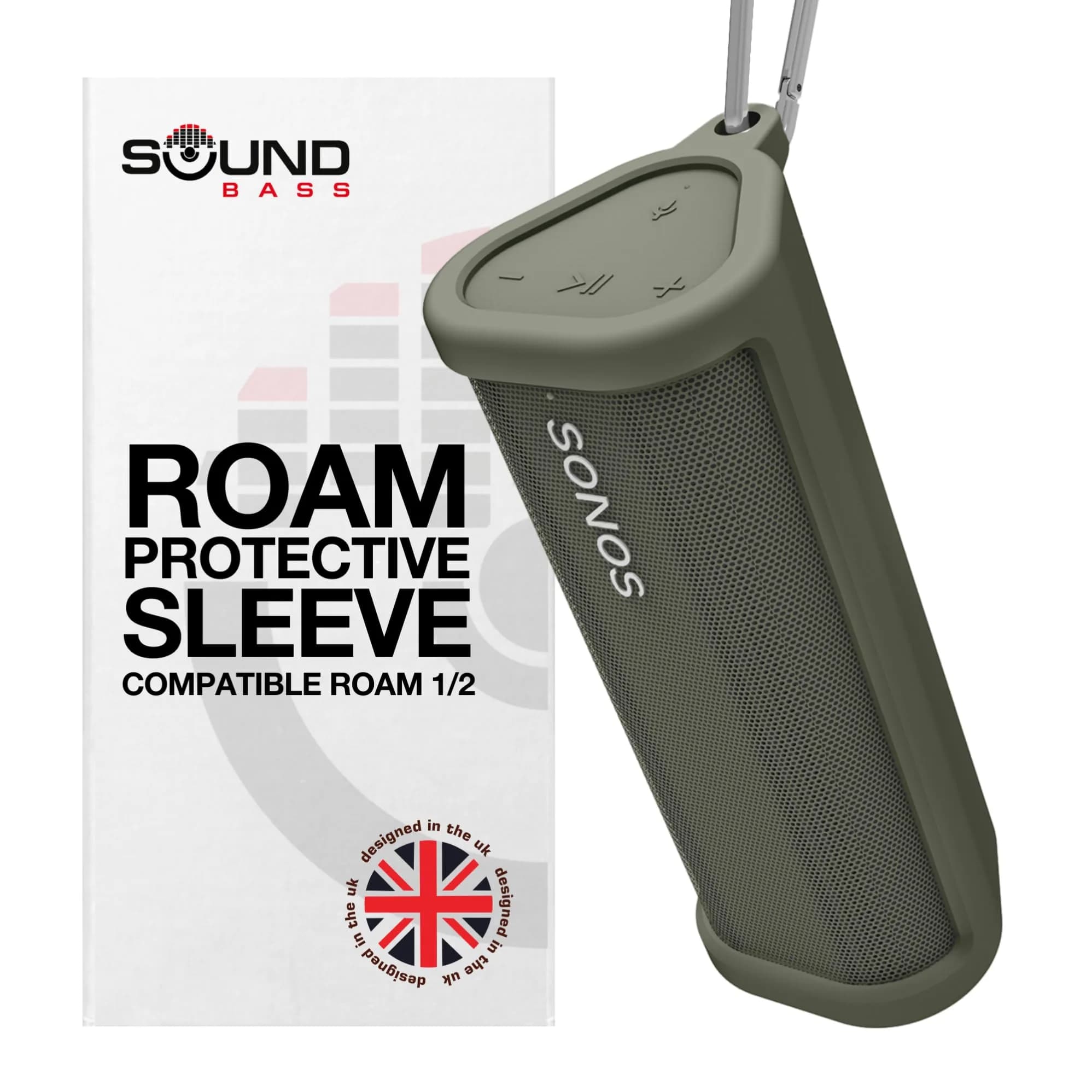 Sound Bass Heavy Duty Protective Carrying Case for Sonos Roam 2 | Green, 159g (0.35 lb) - main product image