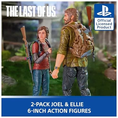 PlayStation The Last of Us Joel & Ellie 6" Deluxe Figure 2-Pack | Collectible Action Figures with 30+ Articulation Points thumbnail 2