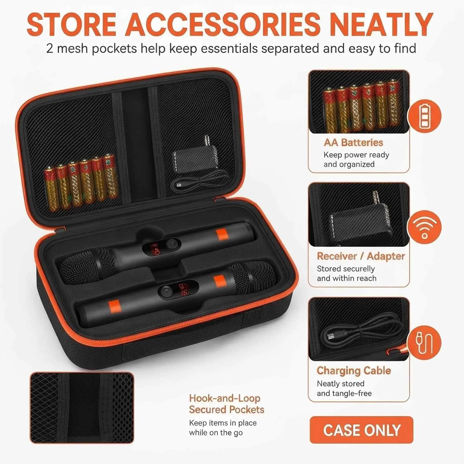 Againmore Dual Microphone Case for JBL PartyBox Wireless Mics, 11 x 6 x 3.25 inches | Precision Fit for Secure Transport - view 4