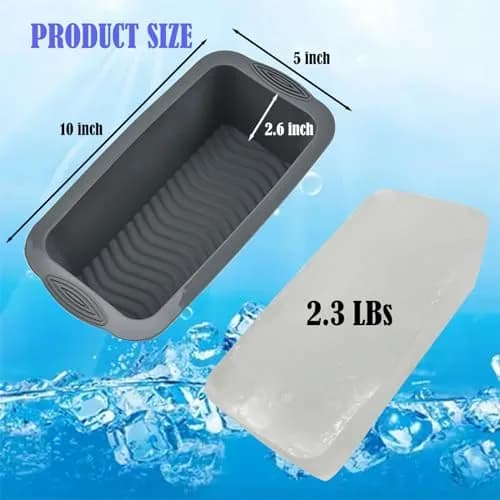 YINOWON Extra Large Silicone Ice Block Mold 8.5 x 4.5 x 2.5 inches | Large Ice Cubes for Cold Plunge & Bath thumbnail 2