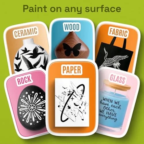 ARTISTRO Dual-Tip Acrylic Paint Markers (5 Black Pens) | Precision Lines & Bold Strokes for Crafts thumbnail 3