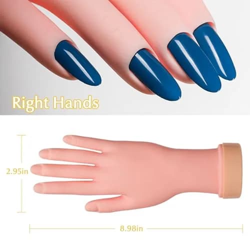 Krofaue Right Hand Nail Practice Trainer Flexible Bendable Mannequin | Realistic Skin Tone, Reusable, for Acrylic & Gel Art thumbnail 4