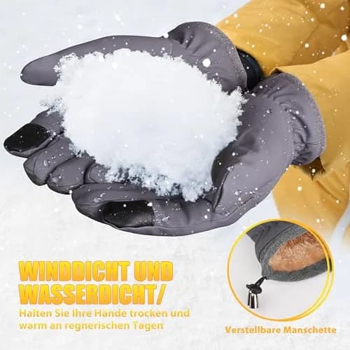 ihuan Winter Waterproof Ski Gloves Men Women | Windproof & Water-Resistant for Cold Weather thumbnail 7