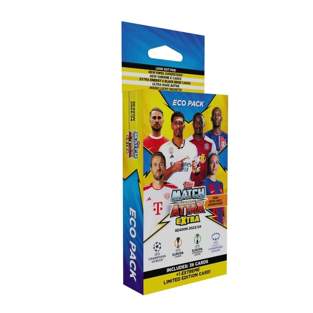 Topps Match Attax Extra 2023/24 Eco Pack Blister | UEFA Champions League Collectible Cards (1 Pack)
