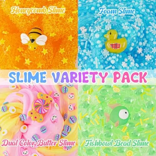 Okaybee Slime Variety Pack 8 x 100ml (800ml Total) | Non-Toxic & ASTM-Tested for Kids thumbnail 2