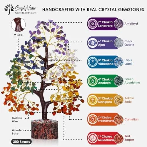 Simply Vedic 7 Chakra Healing Crystals Tree of Life | 26cm (10.2 inches) Tall thumbnail 4