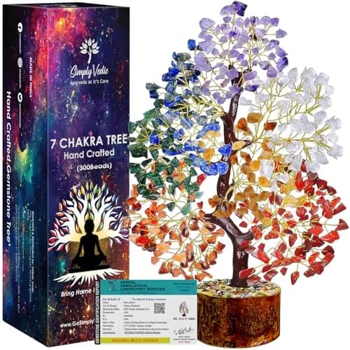 Simply Vedic 7 Chakra Healing Crystals Tree of Life | 26cm (10.2 inches) Tall thumbnail 1