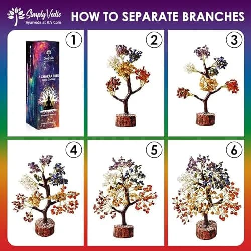Simply Vedic 7 Chakra Healing Crystals Tree of Life | 26cm (10.2 inches) Tall thumbnail 8